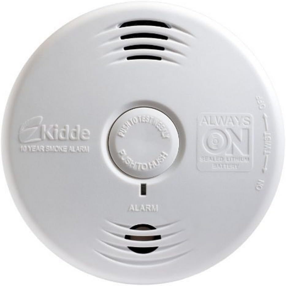 Kidde White Photoelectric Smoke Detector with 10-Year Battery