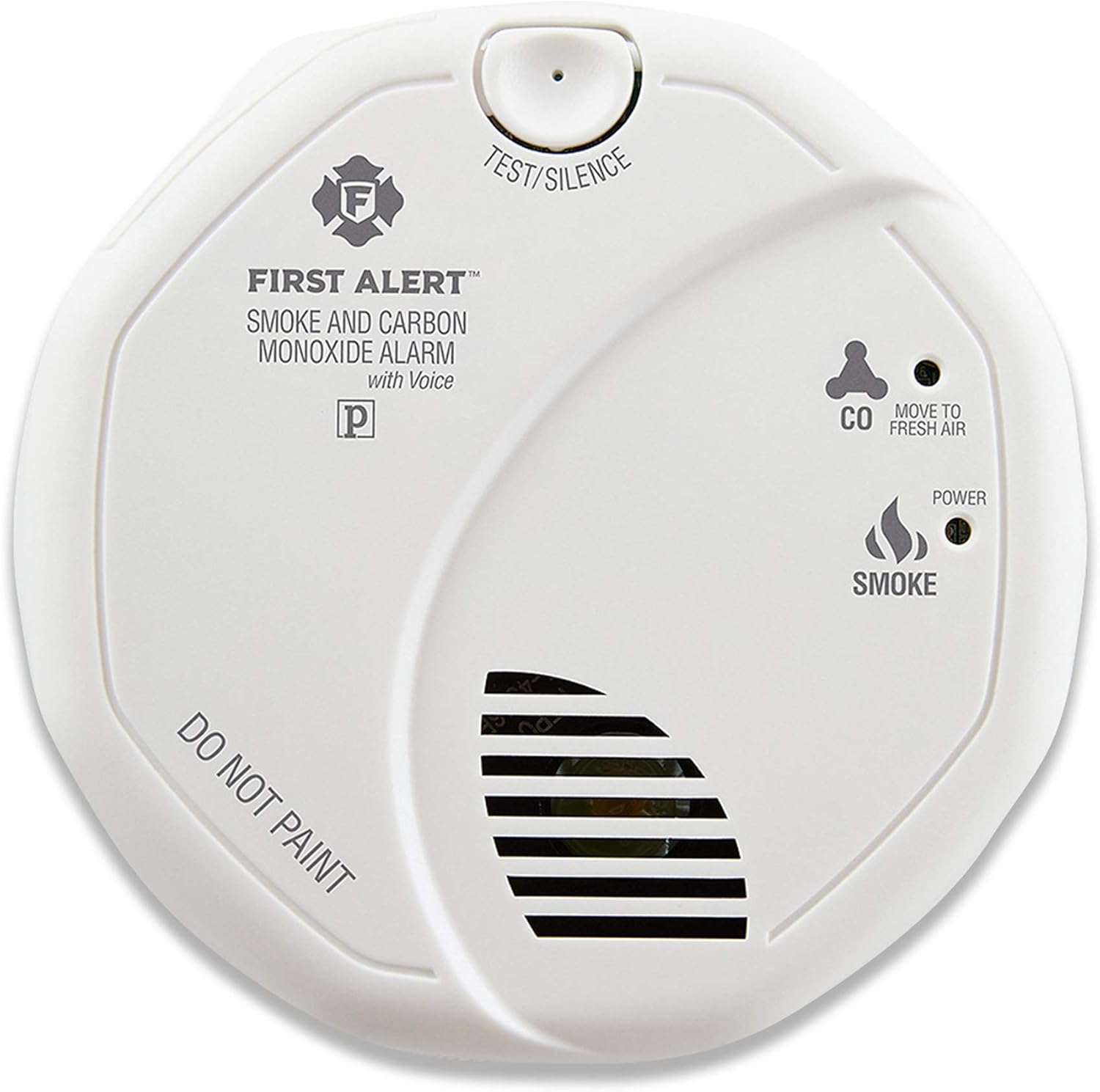 First Alert SCO7CN Combination Smoke and Carbon Monoxide Detector with Voice and Location, Battery Operated , White