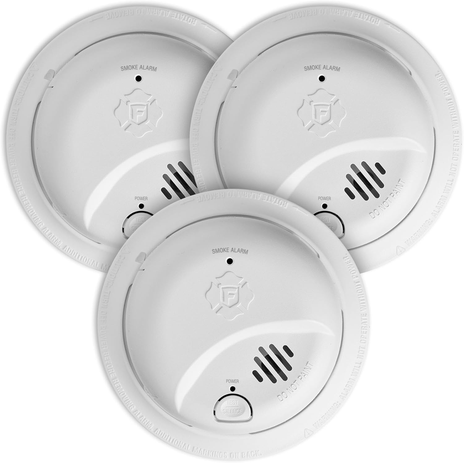 First Alert SMI100-AC Hardwired Interconnect Smoke Alarms with Battery Backup, Pack of 3 